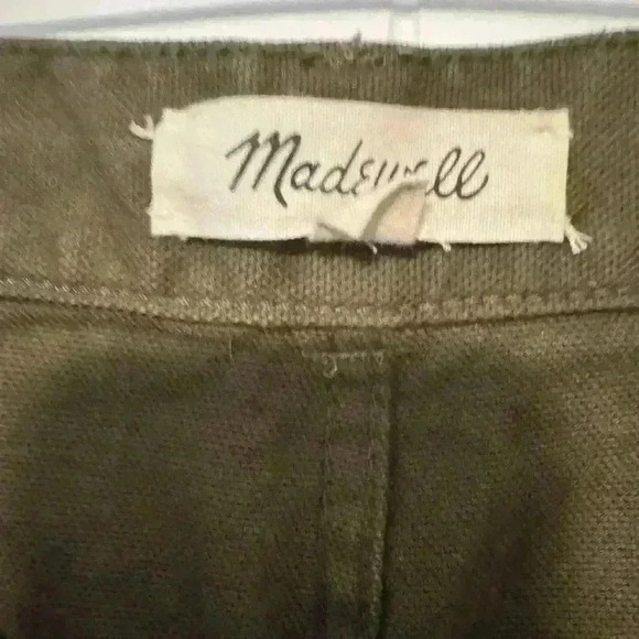 Madewell green camp pants utility cropped elastic waist patch pocket casual. - Picture 5 of 8